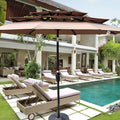 9Ft 3-Tiers Outdoor Patio Umbrella with Crank and tilt and Wind Vents for Garden Deck Backyard Pool Shade Outside Deck Swimming Pool