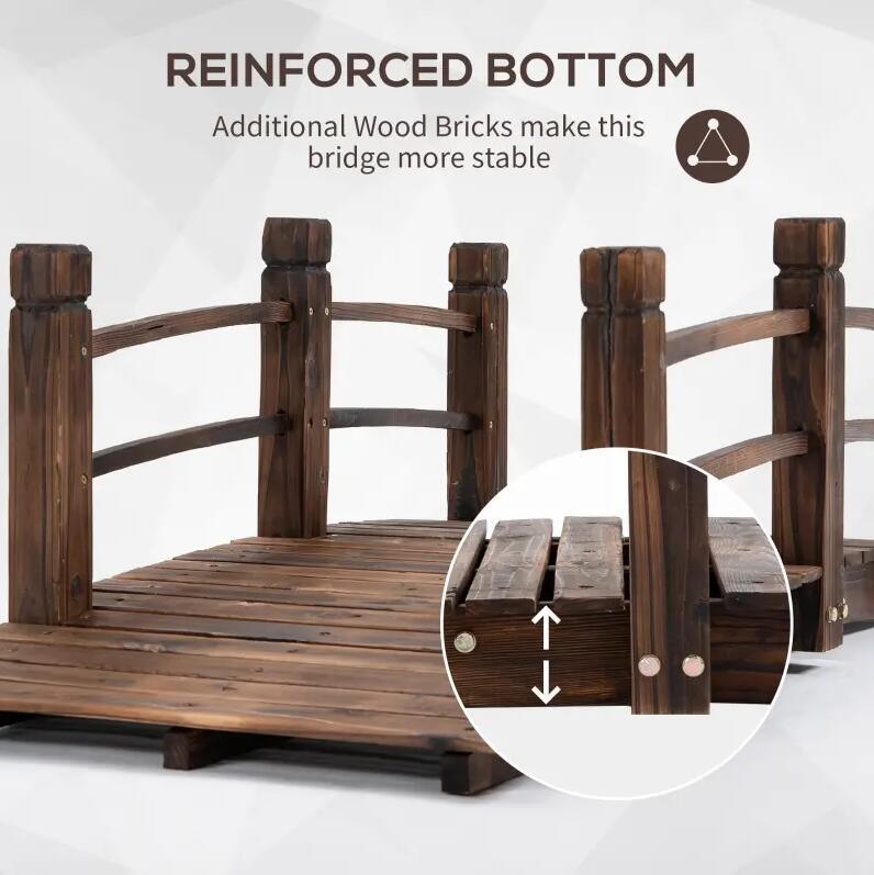 5 ft Wooden Garden Bridge