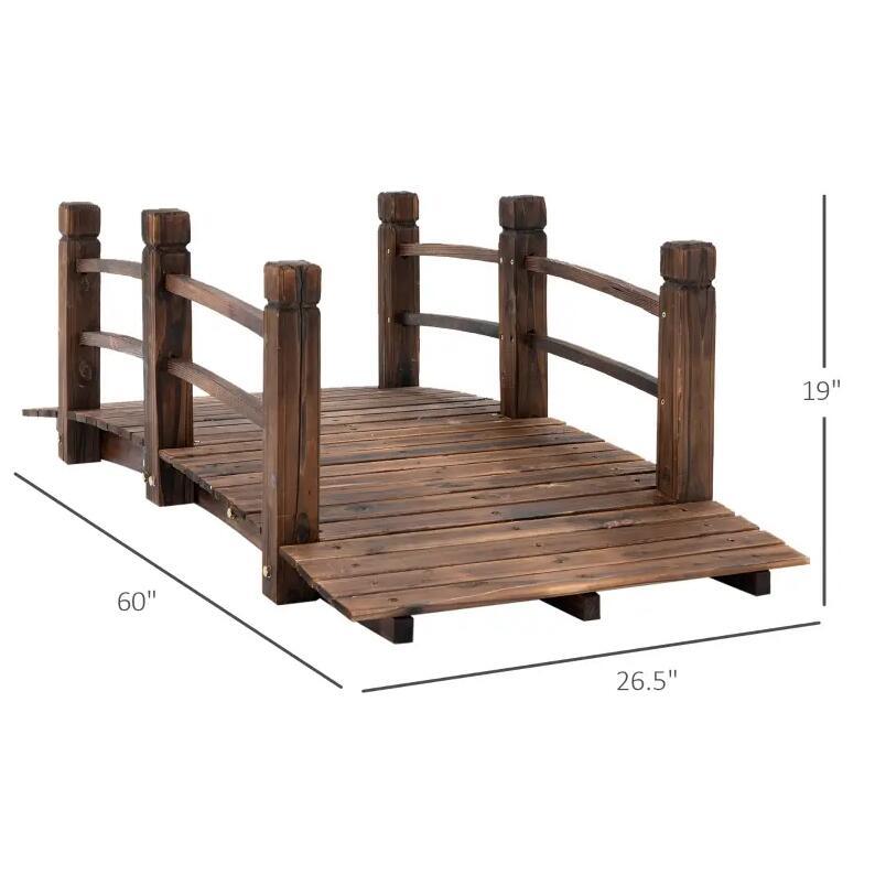 5 ft Wooden Garden Bridge