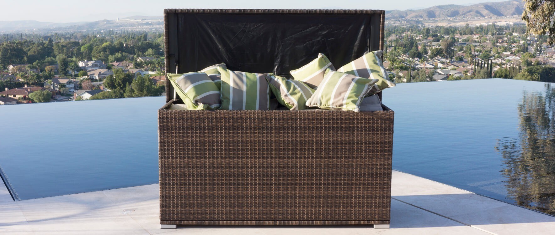 Outdoor Patio Wicker Rattan Cushion Storage Bin Deck Box Cushion Box