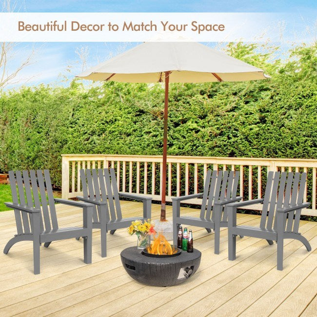 Outdoor Durable Patio Acacia Wood Adirondack Lounge Armchair