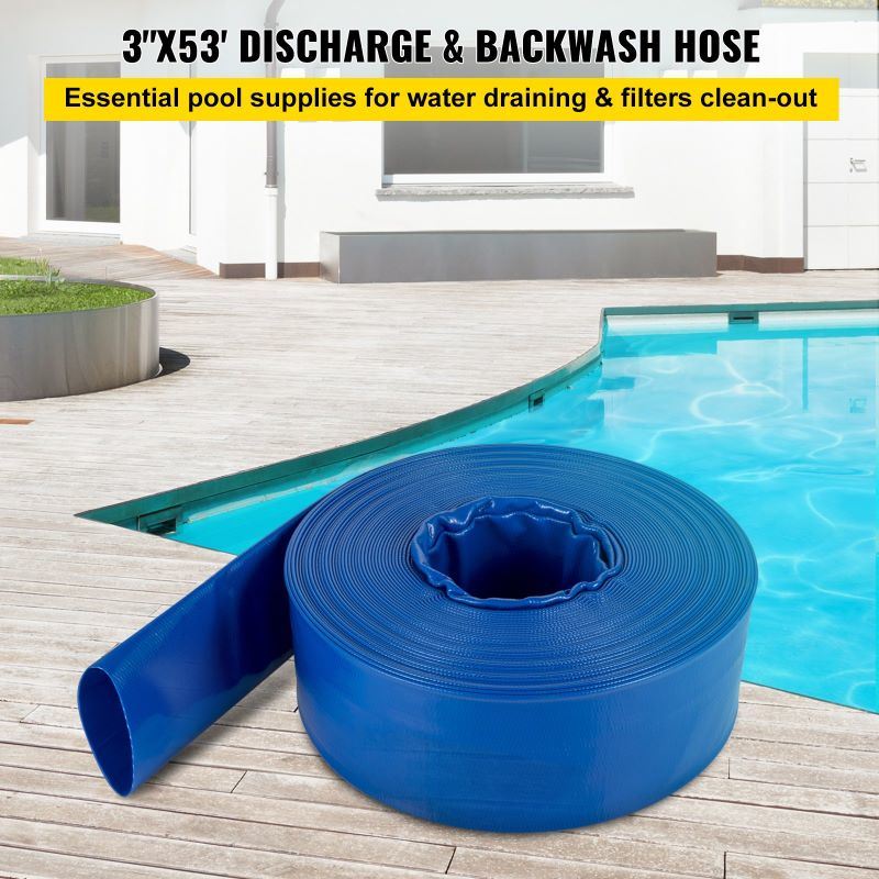 Swimming Pool Backwash Drain Hose PVC Fabric Flat Hose