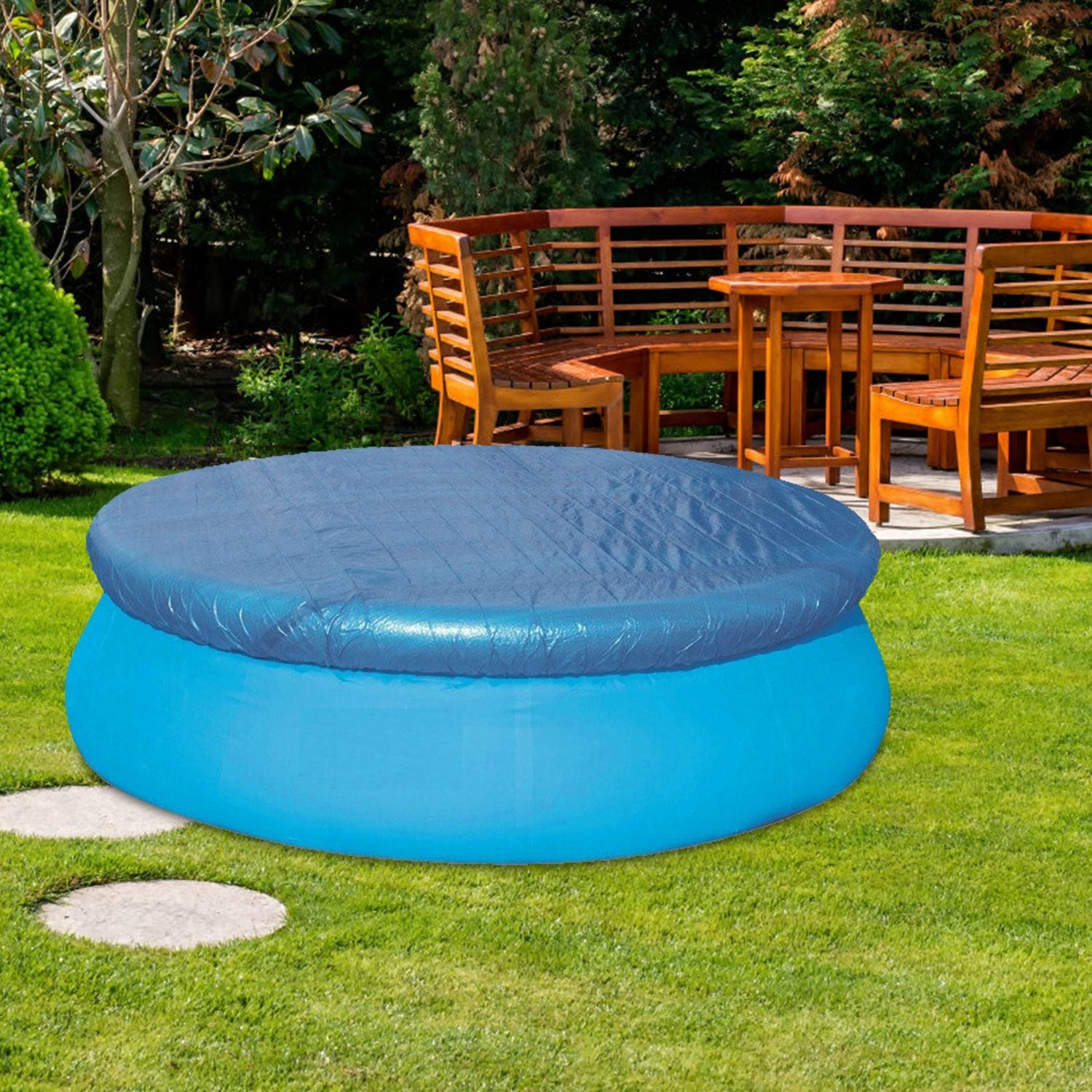 Swimming Pool Cover Protector Dustproof Waterproof Paddling Pool Cover