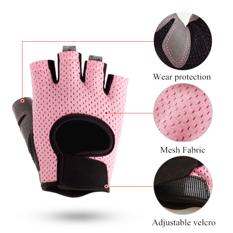 Gym Fitness Gloves Women Weight Lifting Yoga Breathable Half Finger Anti-Slip Pad Bicycle Cycling Glove Sport Exercise Equipment