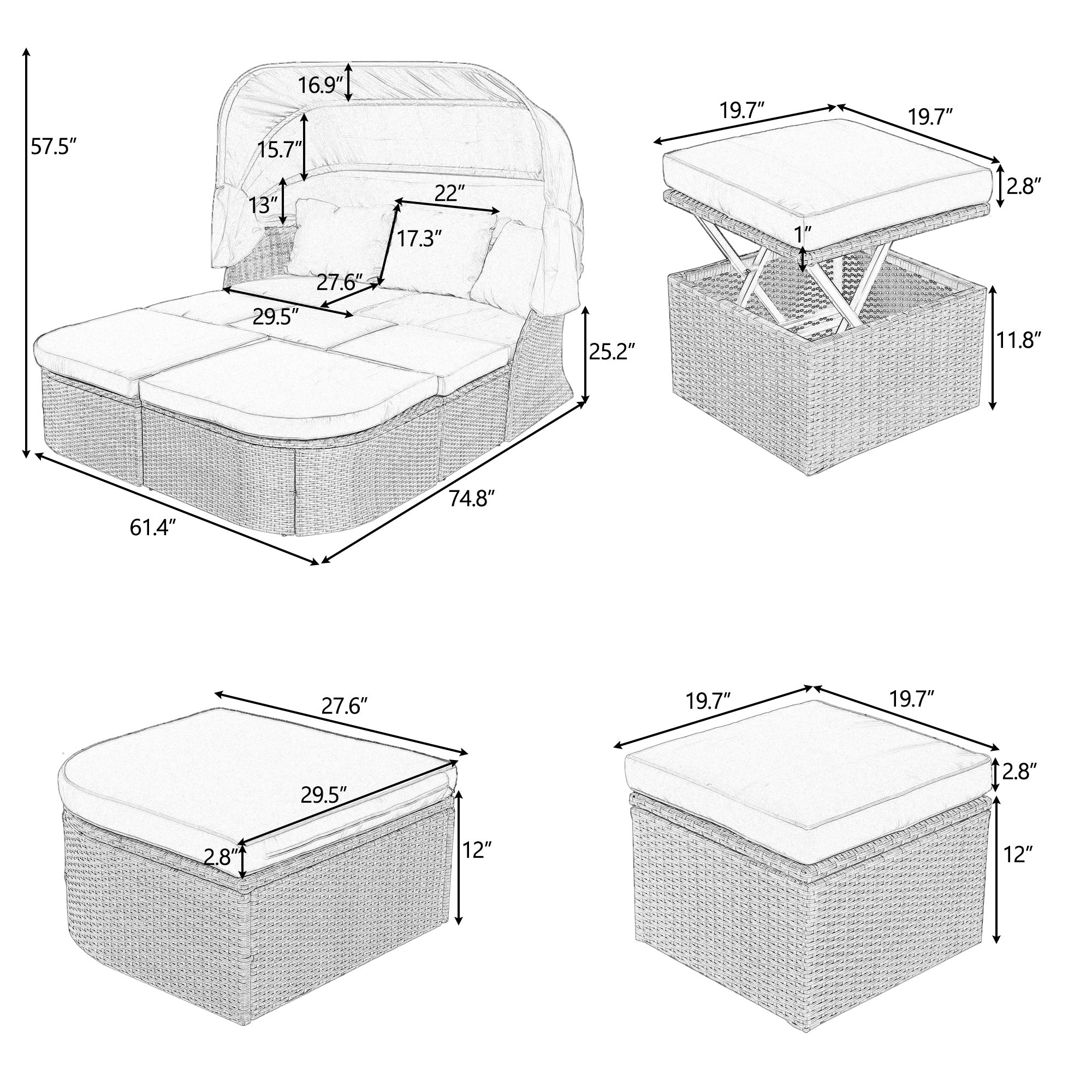 Set Daybed Sunbed