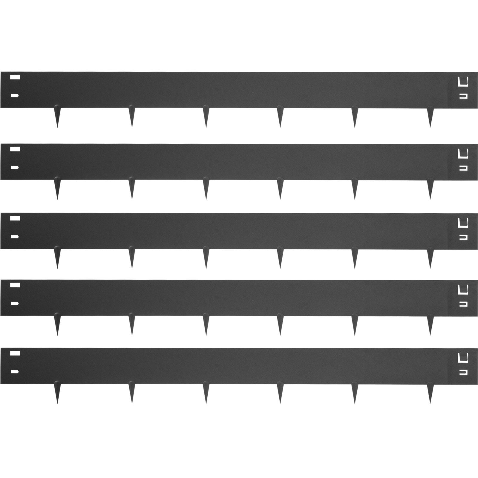 VEVOR Steel Lawn Edging; 5PCS Metal Landscape Edging; 39"x4" Garden Edging Border; Flexible Galvanized Steel Landscape Border; 16.25 ft Length Landscaping Metal Edging; Black Lawn Edge
