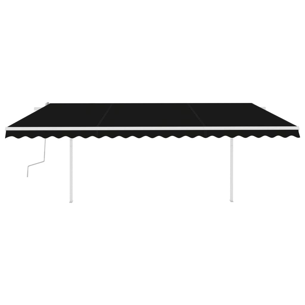 Manual Retractable Awning with Posts 16.4'x9.8' Anthracite