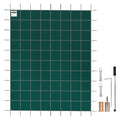 VEVOR Inground Pool Safety Cover, 20 x 42 ft Rectangular Winter Pool Cover, Triple Stitched, High Strength Mesh PP Material, Good Rain Permeability, Installation Hardware Included, Green