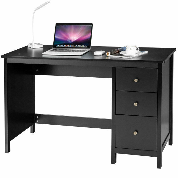 3-Drawer Home Office Study Computer Desk with Spacious Desktop