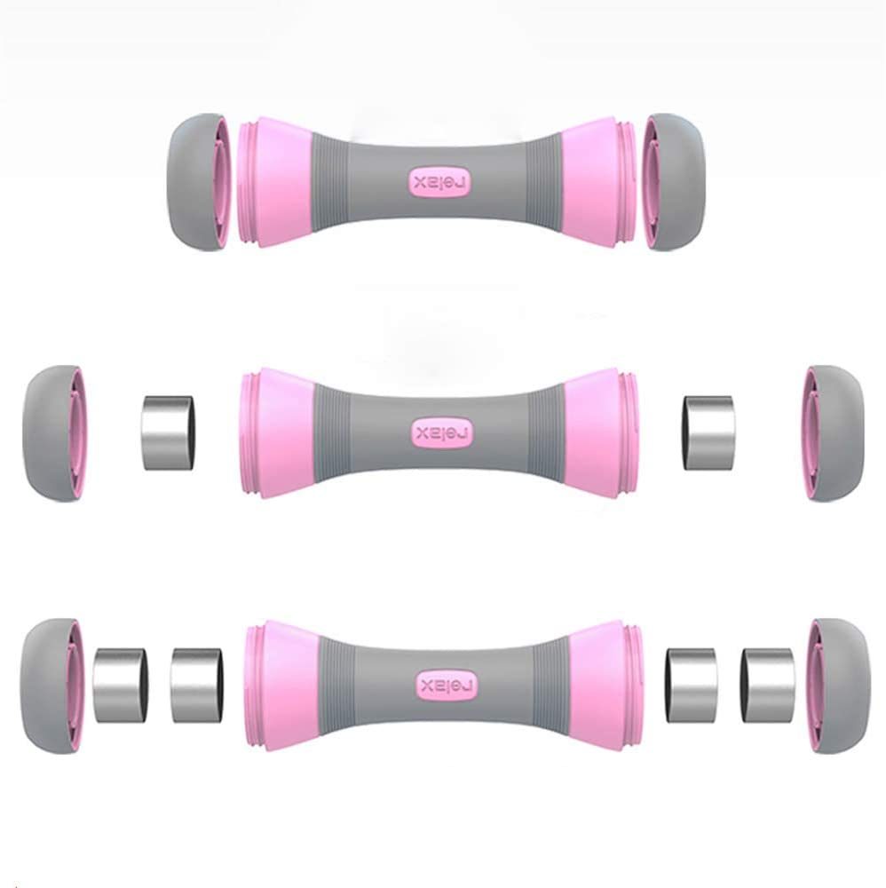 1 pair Ladies Adjustable Dumbbells Fitness Equipment Barbell Tablets Cast Iron Coated Plastic Yoga Dumbbell Plastic Dumbbells 2 Kilos to 4kilos Weight