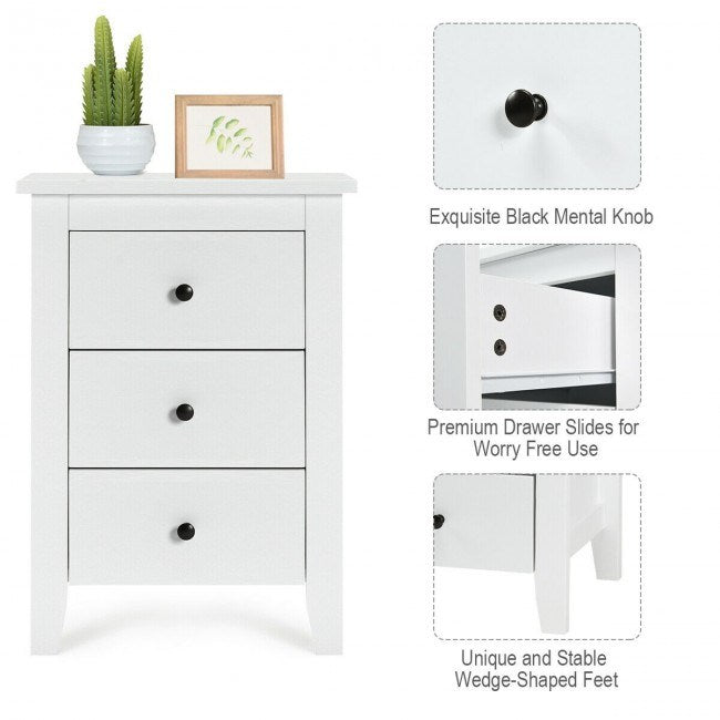 Beautiful Design Modern Style Bedside Cabinet With 3 Drawers