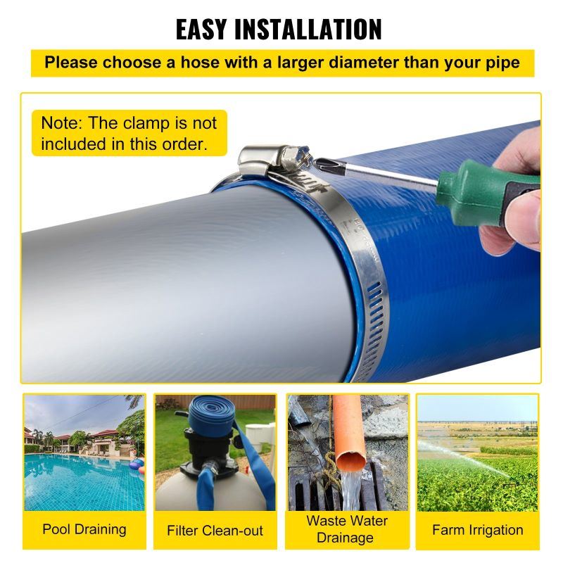 Swimming Pool Backwash Drain Hose PVC Fabric Flat Hose