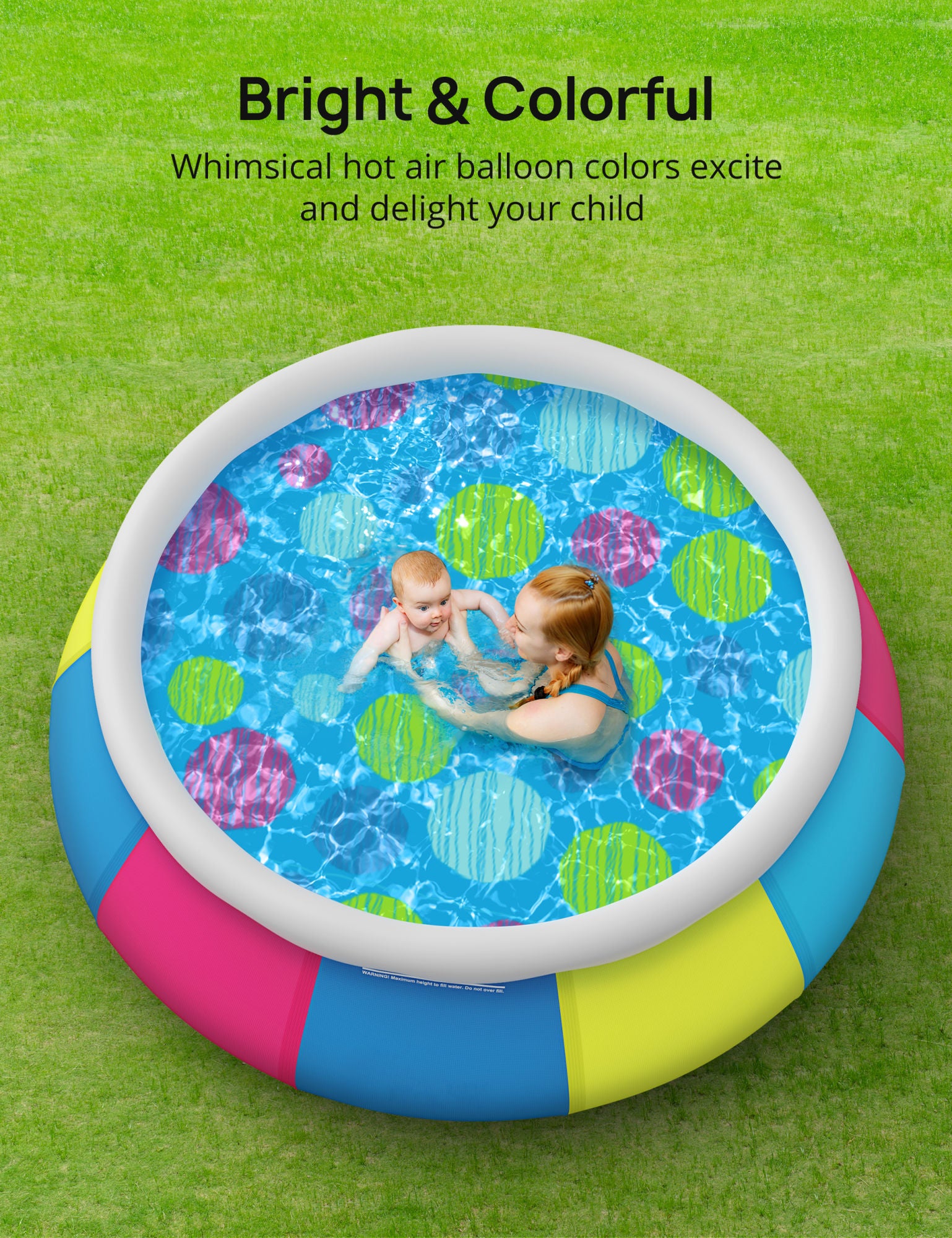 10ft ×30in Above Ground Pool Easy Set, Blow Up Pool Kiddie Pool Inflatable Top Ring Swimming Pools for Adults Family Backyard Outdoor with Pool Cover