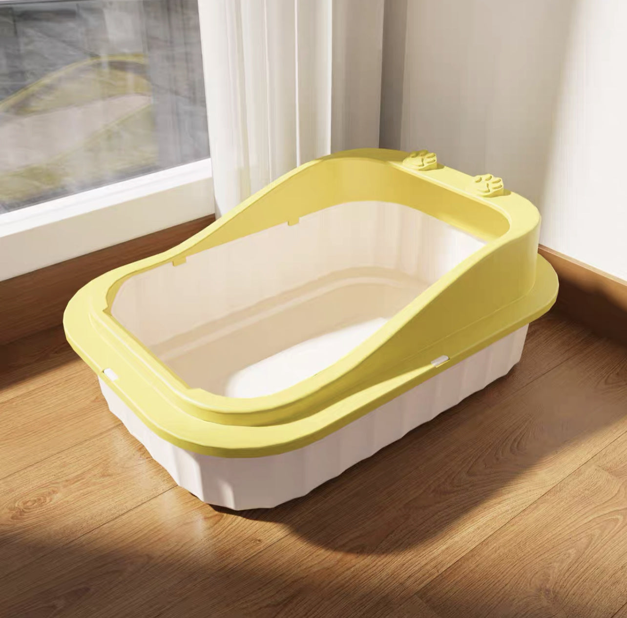 Cat Litter Pan Semi-Closed Anti-Splash with Litter Extra Large Cat Litter Box Anti-Odor Cat Poop Pan Cat Supplies