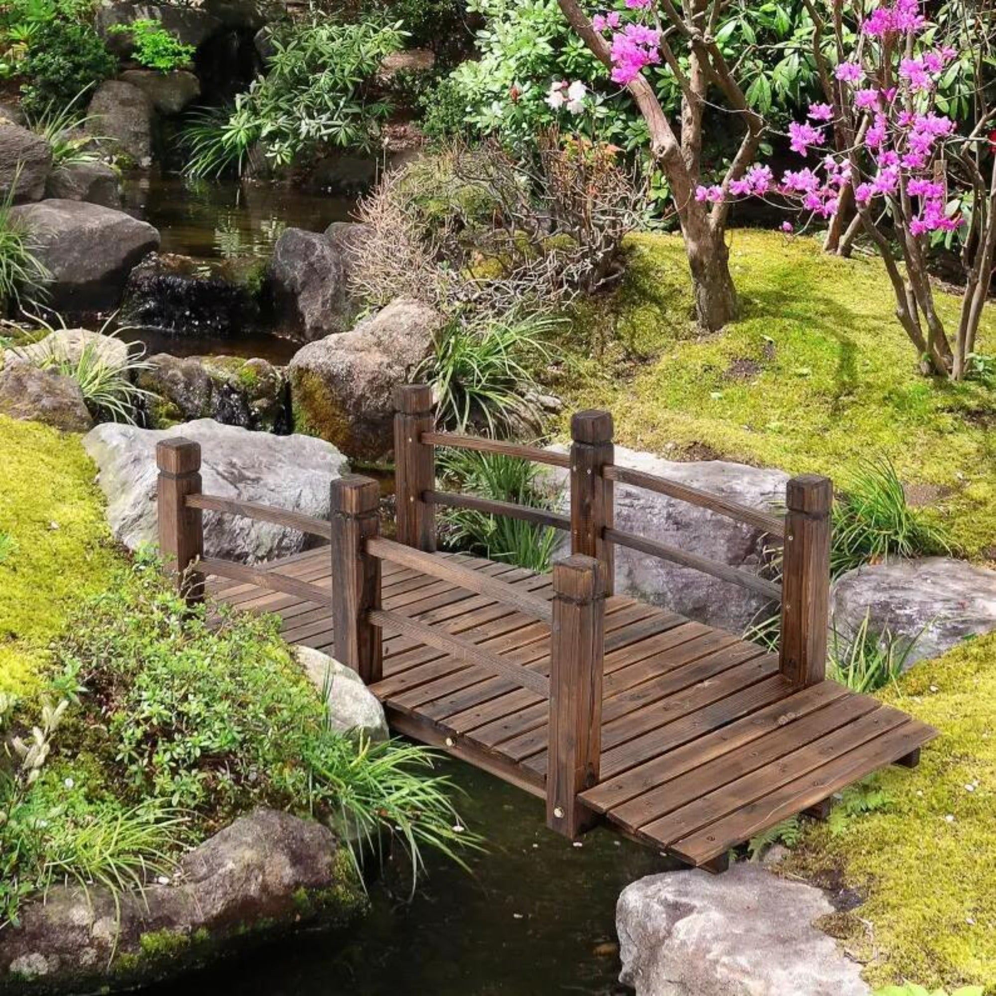 5 ft Wooden Garden Bridge