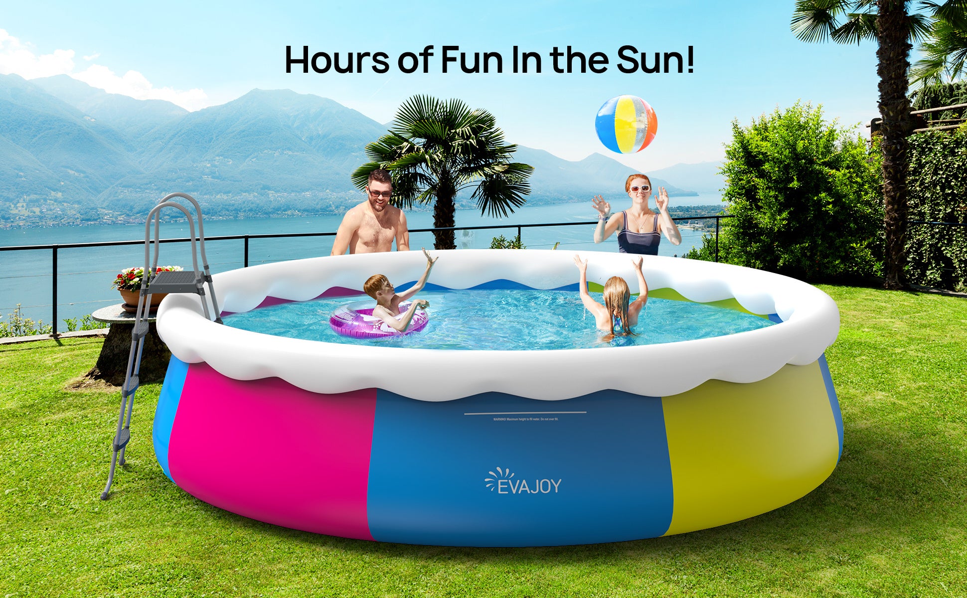 Inflatable Top Ring Swimming Pools 18ft*48in Round Pool Include Filter Pump Include Filter Pump Blue