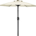 Simple Deluxe 7.5' Patio Outdoor Table Market Yard Umbrella with Push Button Tilt/Crank, 6 Sturdy Ribs for Garden, Deck, Backyard, Pool, 7.5ft, Beige