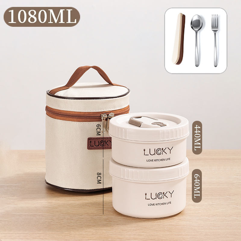 Microwave oven Dinnerware for Students Leakproof Food Container Stackable Bento Lunch Box Stainless Steel Lunch Container with L