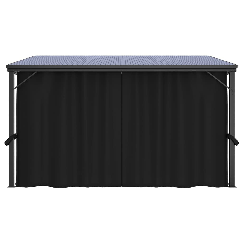 Gazebo with Curtain 13.3'x9.6'x8' Anthracite