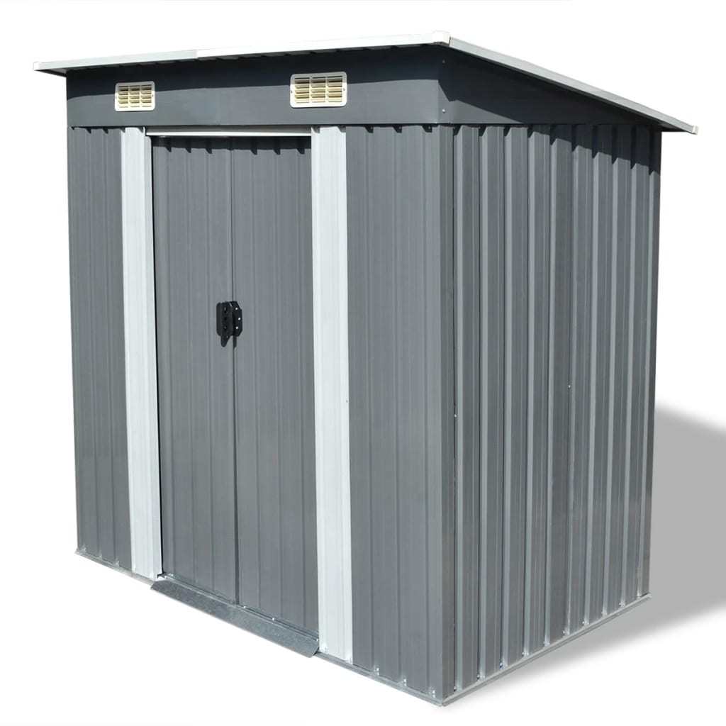 Garden Shed Gray Metal 74.8