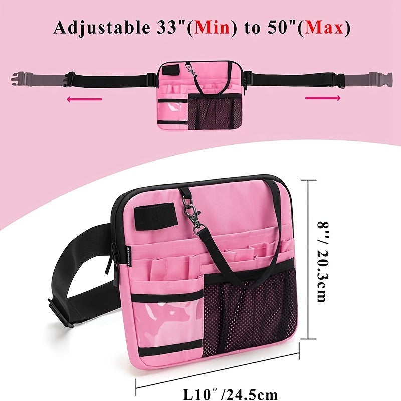 1pc Waist Bag With Medical Equipment Pocket Nurse Waist Bag Tool Belt; OPP Bag Packaging; Pink