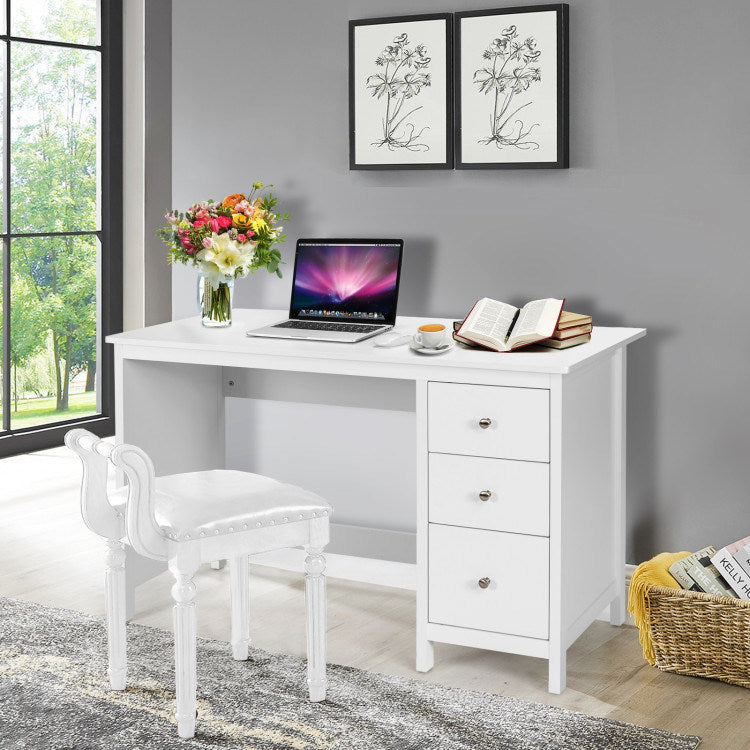 3-Drawer Home Office Study Computer Desk with Spacious Desktop