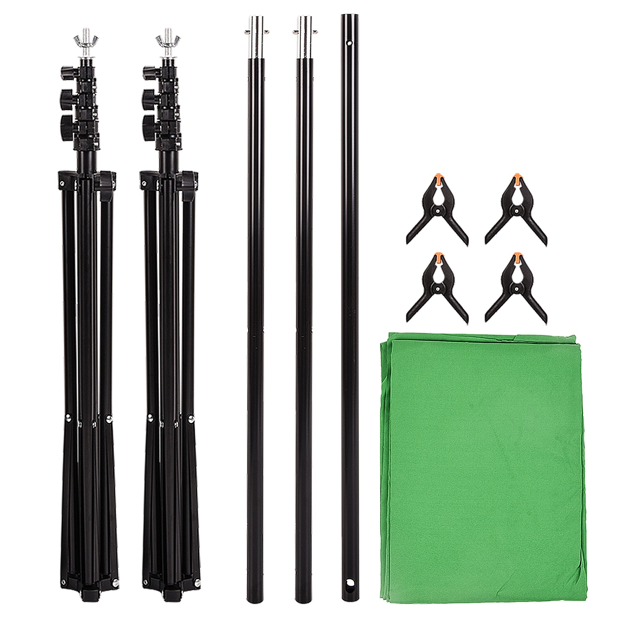 6.56 x 9.85ft Green Screen Backdrop Stand Kit, Photography Background Support Stand with Carrying Bag for Photo Video Studio YouTube Streaming Equipment Video Gaming