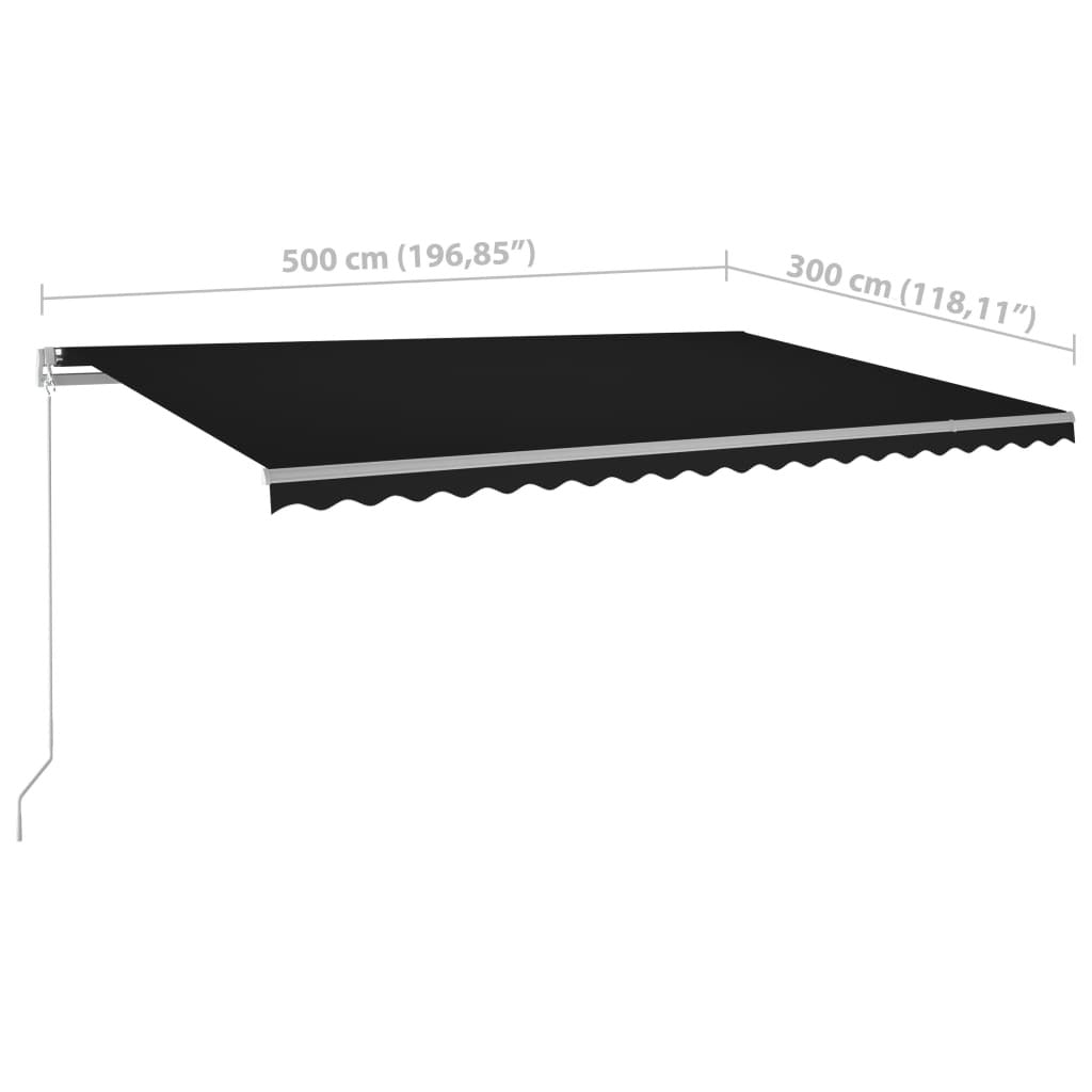 Automatic Retractable Awning with Posts 16.4'x9.8' Anthracite