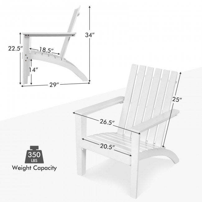 Outdoor Durable Patio Acacia Wood Adirondack Lounge Armchair