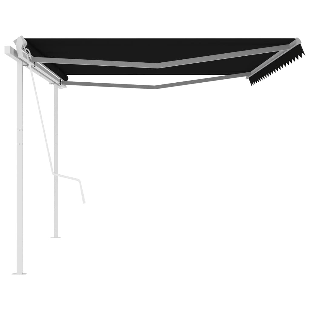 Automatic Retractable Awning with Posts 16.4'x9.8' Anthracite