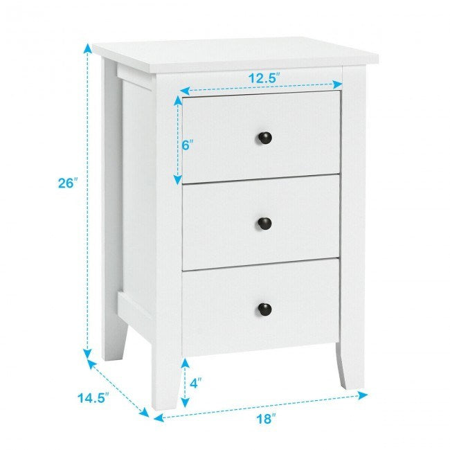 Beautiful Design Modern Style Bedside Cabinet With 3 Drawers