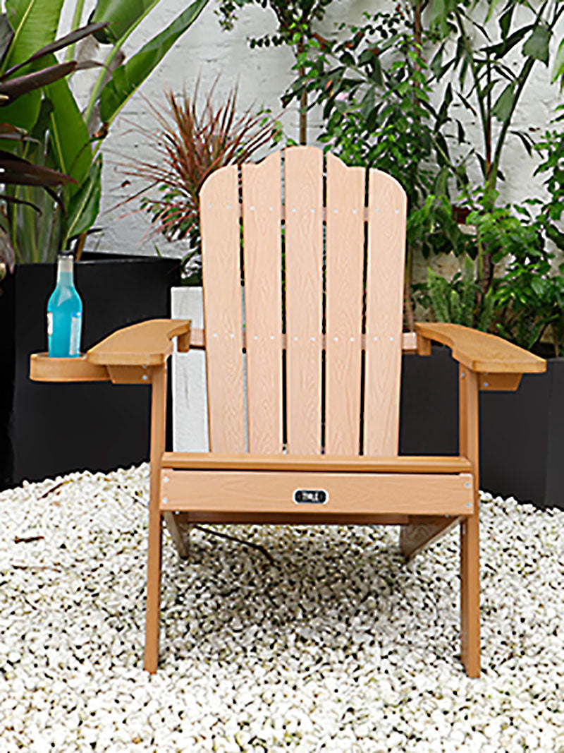 (Do Not Sell on Amazon) TALE Adirondack Chair Backyard Furniture Painted Seating with Cup Holder Plastic Wood for Lawn Outdoor Patio Deck Garden Porch Lawn Furniture Chairs RT