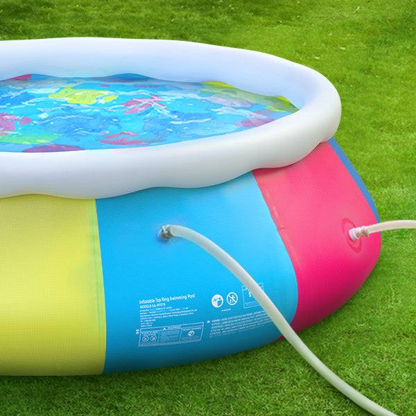 10ft ×30in Above Ground Pool Easy Set, Blow Up Pool Kiddie Pool Inflatable Top Ring Swimming Pools for Adults Family Backyard Outdoor with Pool Cover