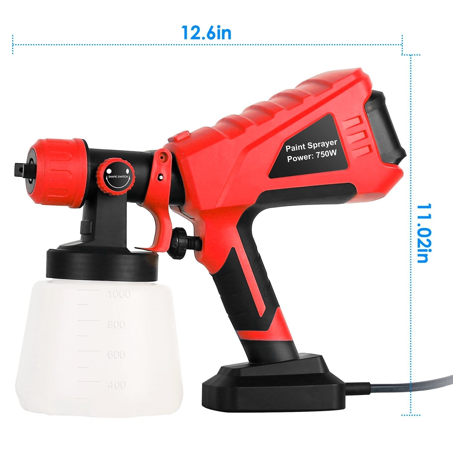 750W Electric Paint Sprayer Handheld HVLP Spray Painter Painting Spray Gun For Fences Brick Walls