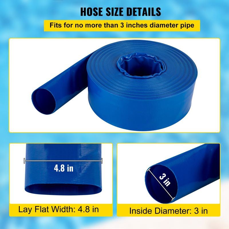 Swimming Pool Backwash Drain Hose PVC Fabric Flat Hose