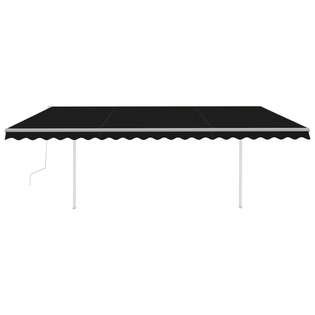 Automatic Retractable Awning with Posts 16.4'x9.8' Anthracite