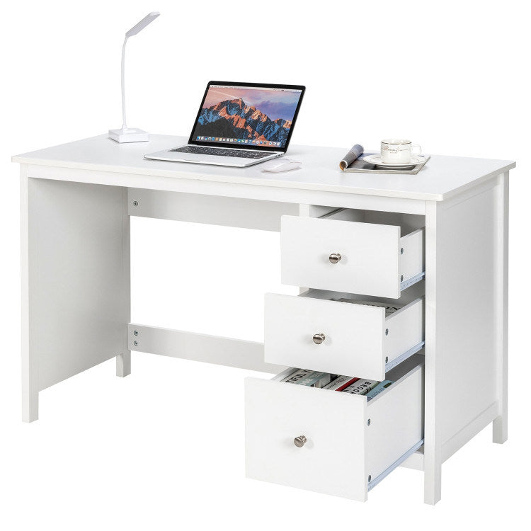 3-Drawer Home Office Study Computer Desk with Spacious Desktop