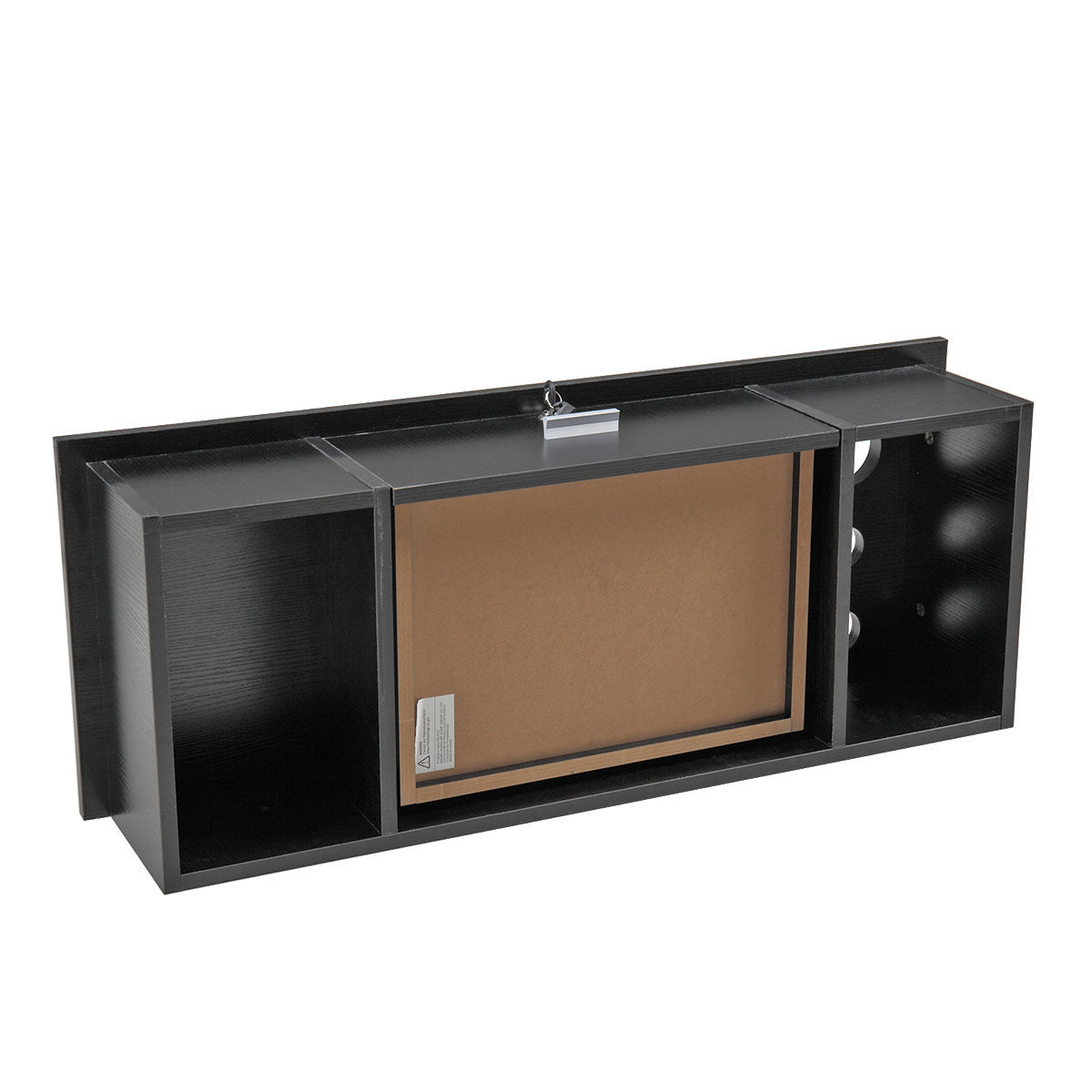 Classic Wall-Mounted Styling Barber Salon Station Locking Cabinet Storage Equipment, Black