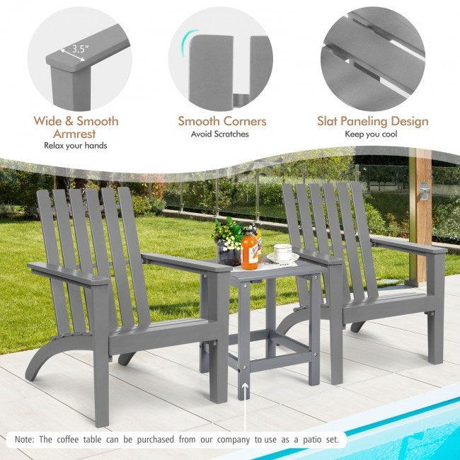 Outdoor Durable Patio Acacia Wood Adirondack Lounge Armchair