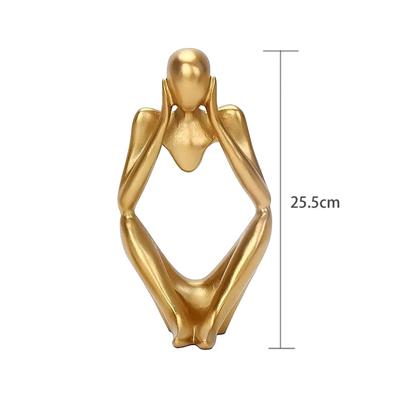 Nordic Abstract Figures Home Decoration Accessories Sculptures Living Room Study Decor Gold Humanoid Resin Embellishment Statues