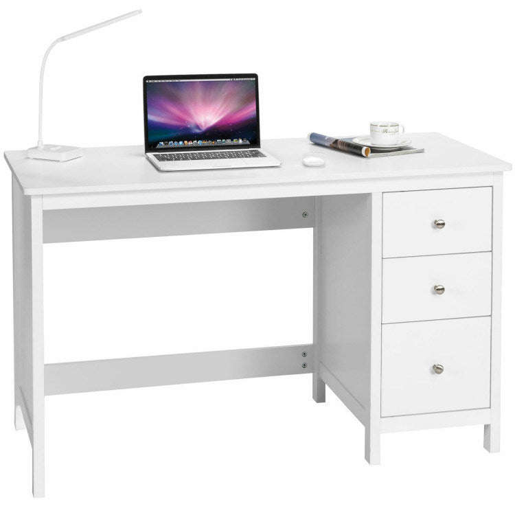 3-Drawer Home Office Study Computer Desk with Spacious Desktop