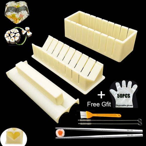 Iyounice 11pcs/set Sushi Maker Equipment Kit,japanese Rice Ball Cake