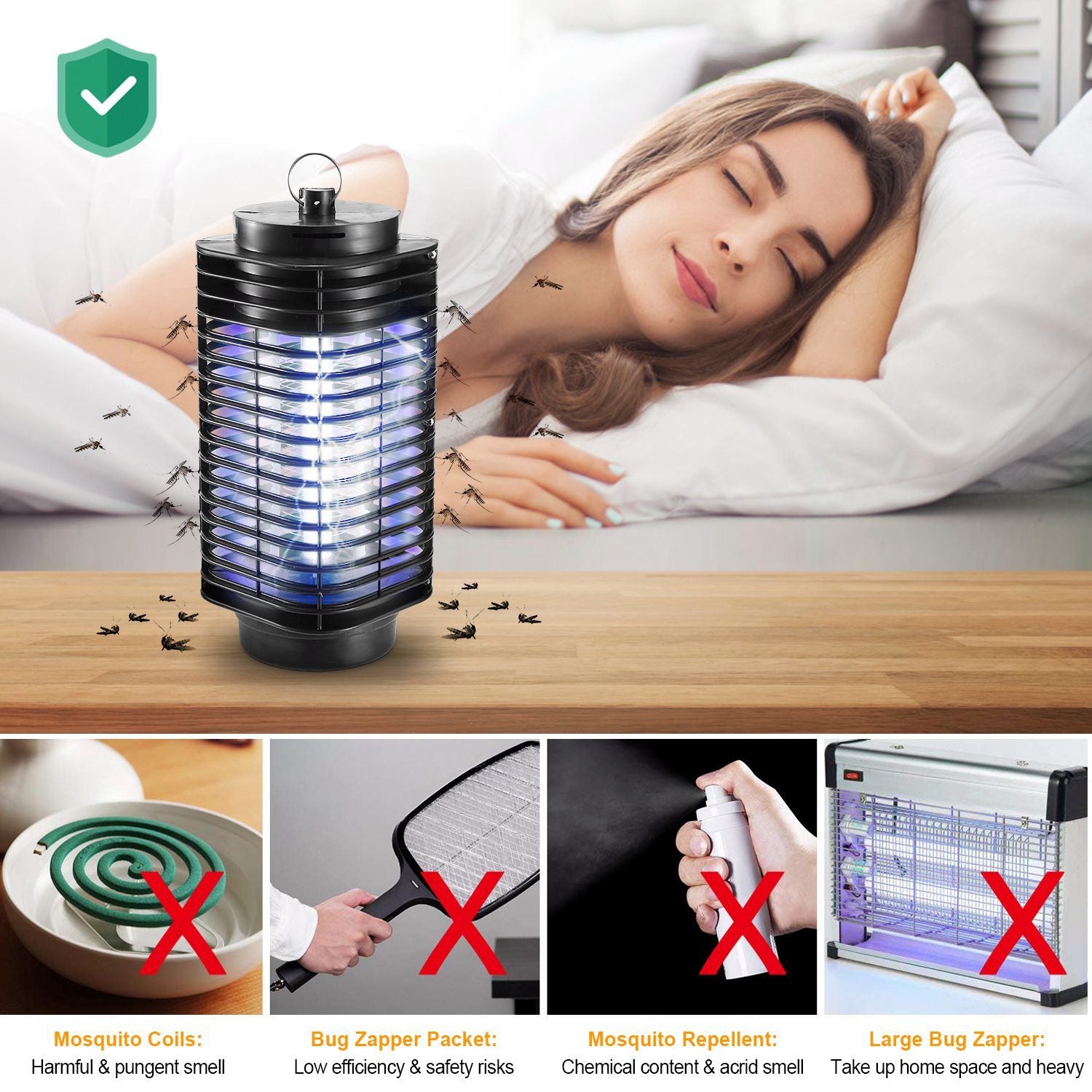 Electric Bug Zapper UV Light Flying Zapper Insect Killer Lamps Pest Mosquito Fly Trap Catcher