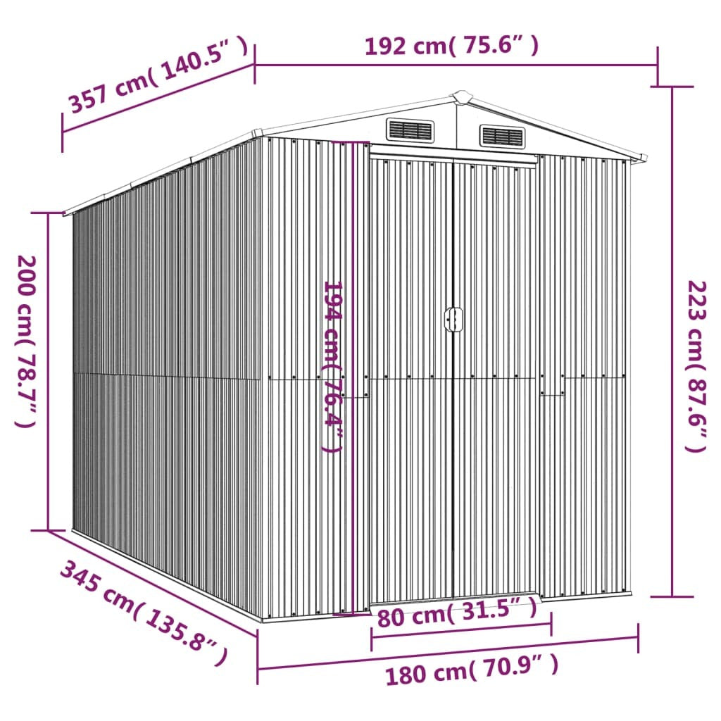 Garden Shed Anthracite 75.6