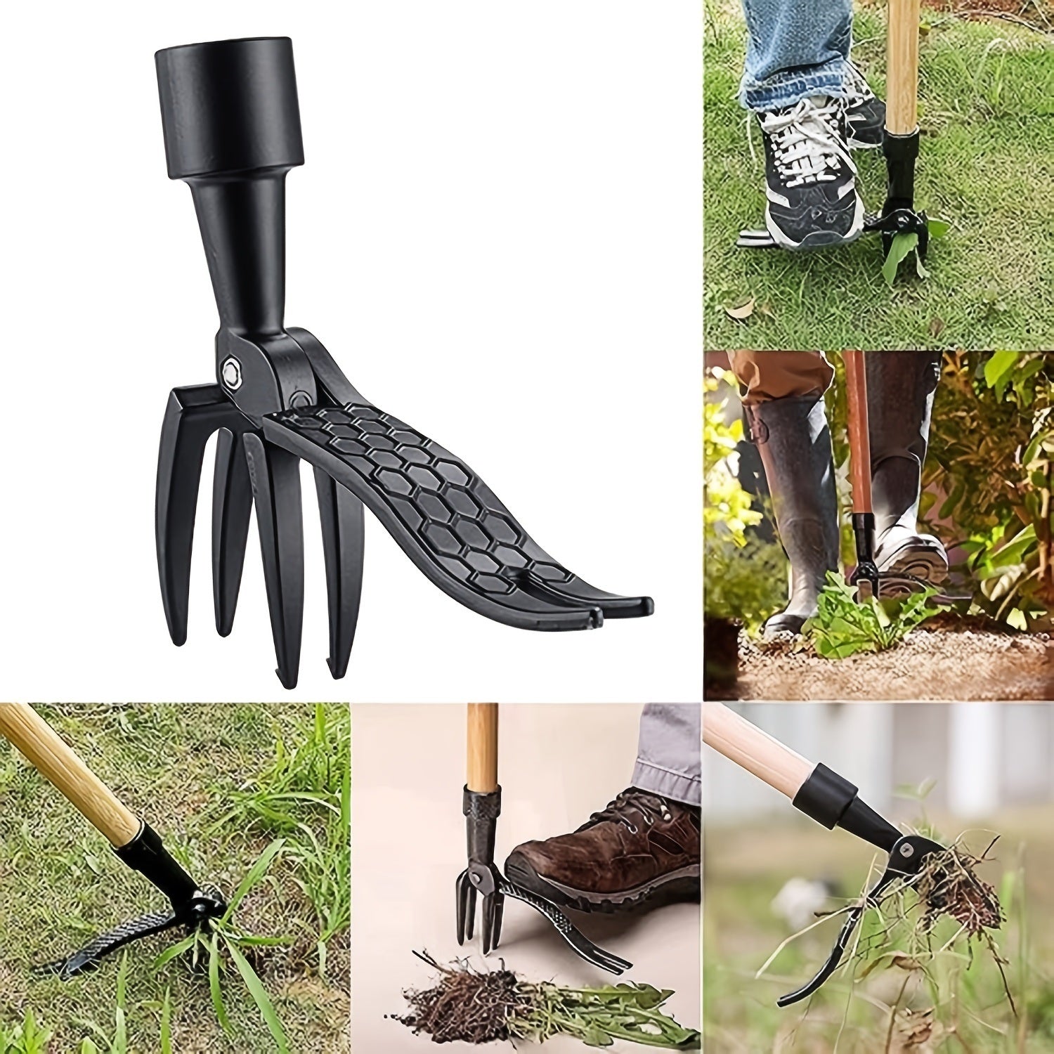 1pc Stand Up Weed Puller Tool Weeding Head Replacement Manual Weed Remover Aluminum Claw Weeder Root Remover Hand Tool For Outdoor Garden Lawn Without Bending; Kneeling; No Pole